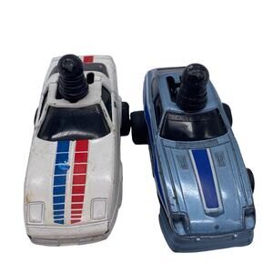 Five Winders Vintage Shifter Car Set 1980's Toy White and Blue Diecast Schaper